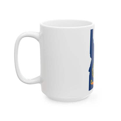 Flag-map of Idaho (United States) White Coffee Mug-Go Mug Yourself