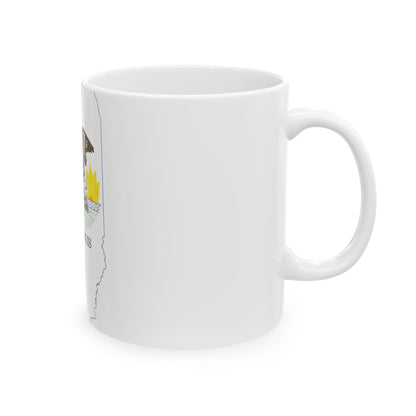 Flag map of Illinois (United States) White Coffee Mug-Go Mug Yourself
