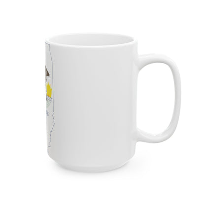 Flag map of Illinois (United States) White Coffee Mug-Go Mug Yourself