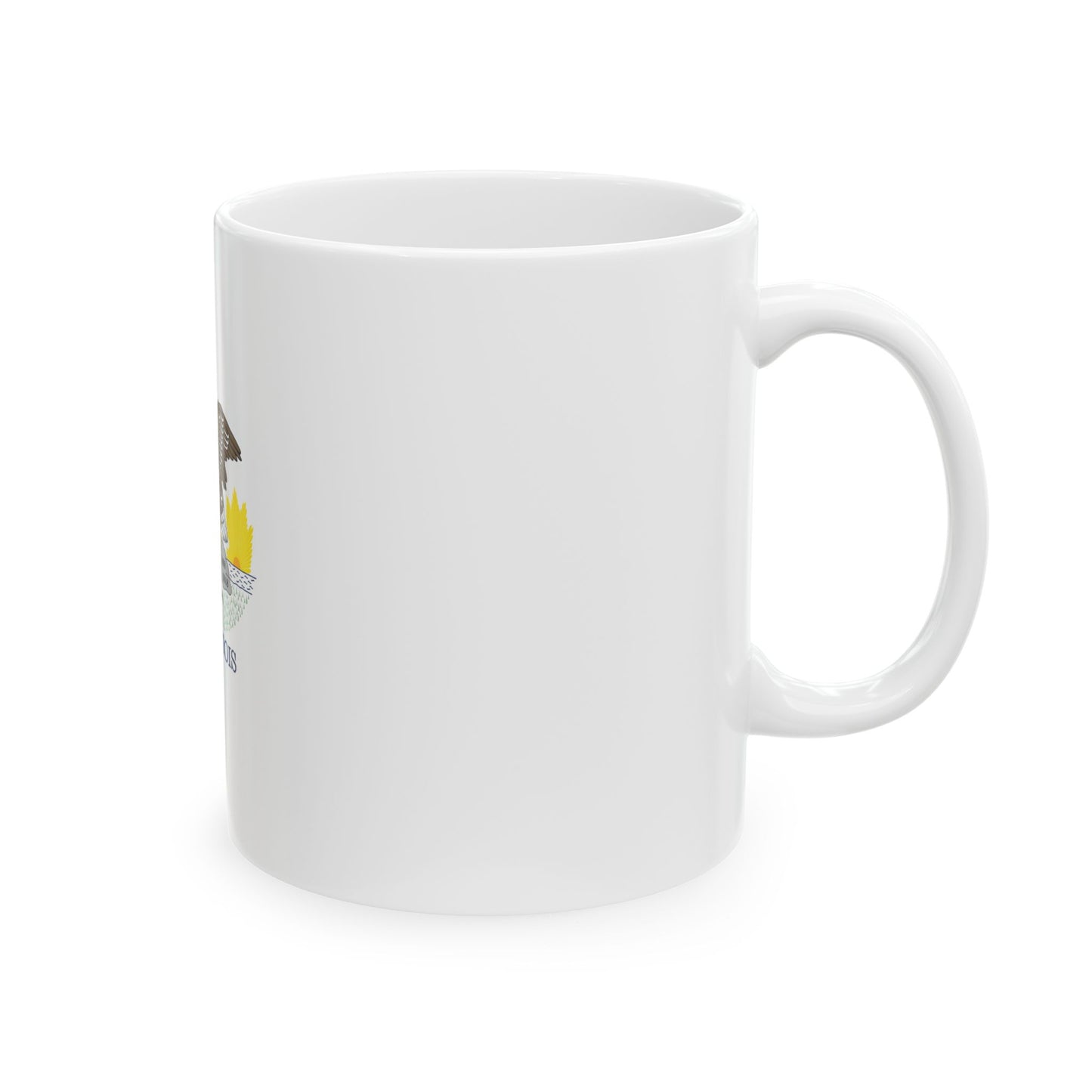 Flag-map of Illinois without stroke (United States) White Coffee Mug-Go Mug Yourself
