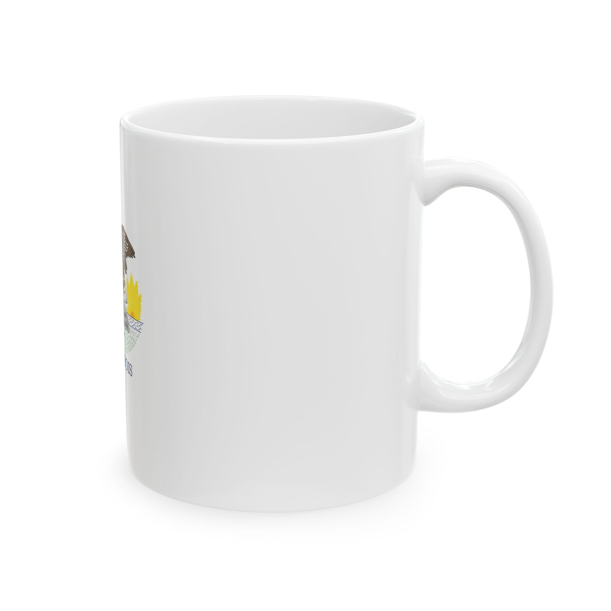 Flag-map of Illinois without stroke (United States) White Coffee Mug-Go Mug Yourself