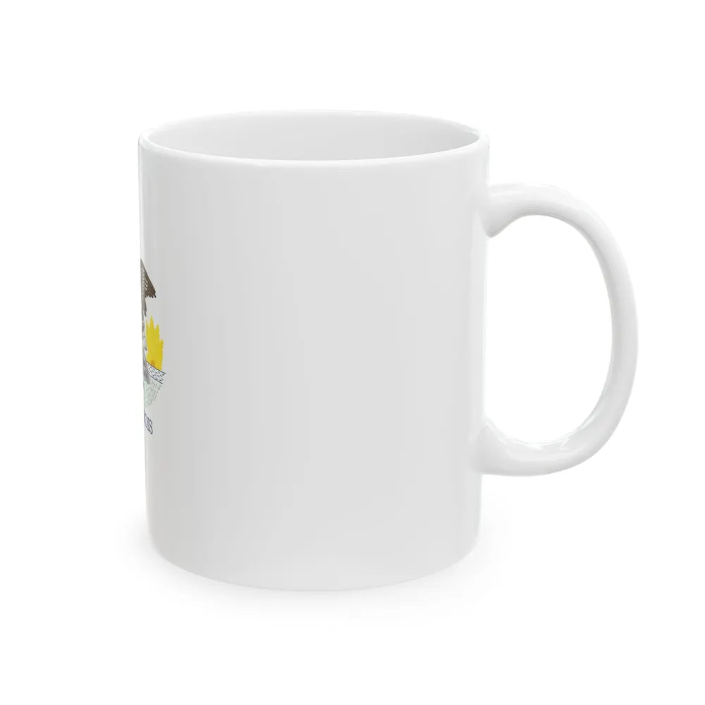 Flag-map of Illinois without stroke (United States) White Coffee Mug - Go Mug Yourself