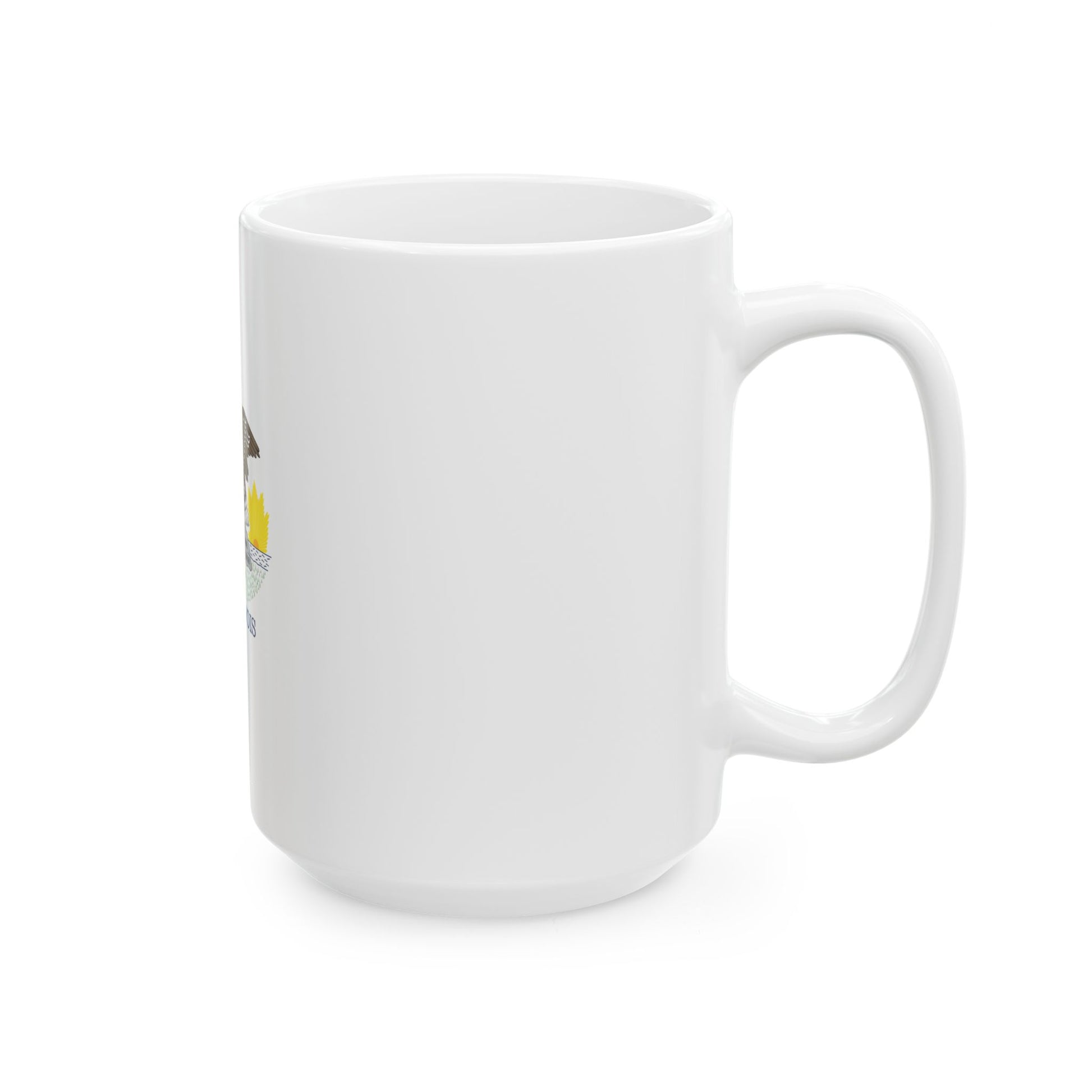 Flag-map of Illinois without stroke (United States) White Coffee Mug-Go Mug Yourself