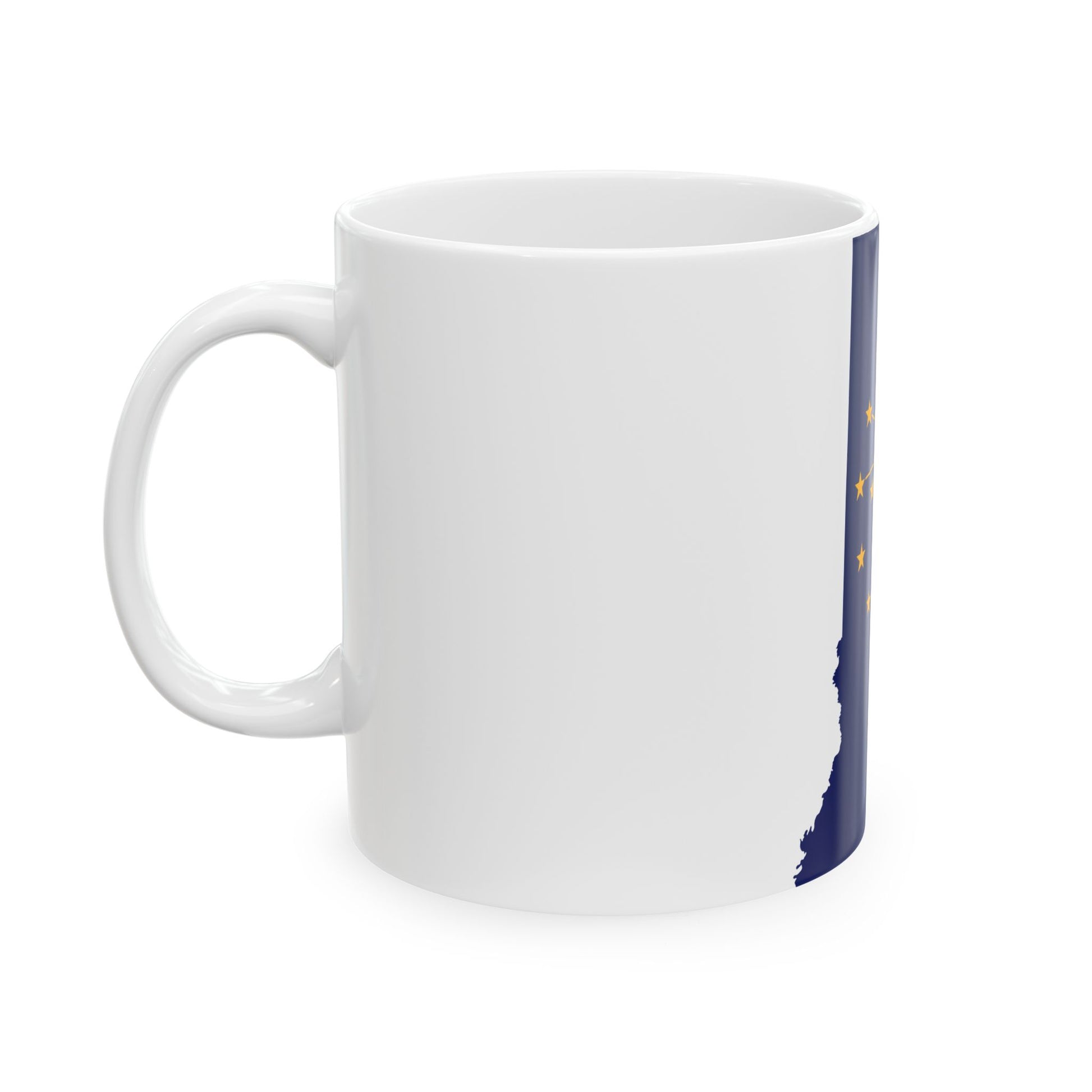 Flag map of Indiana (United States) White Coffee Mug-Go Mug Yourself