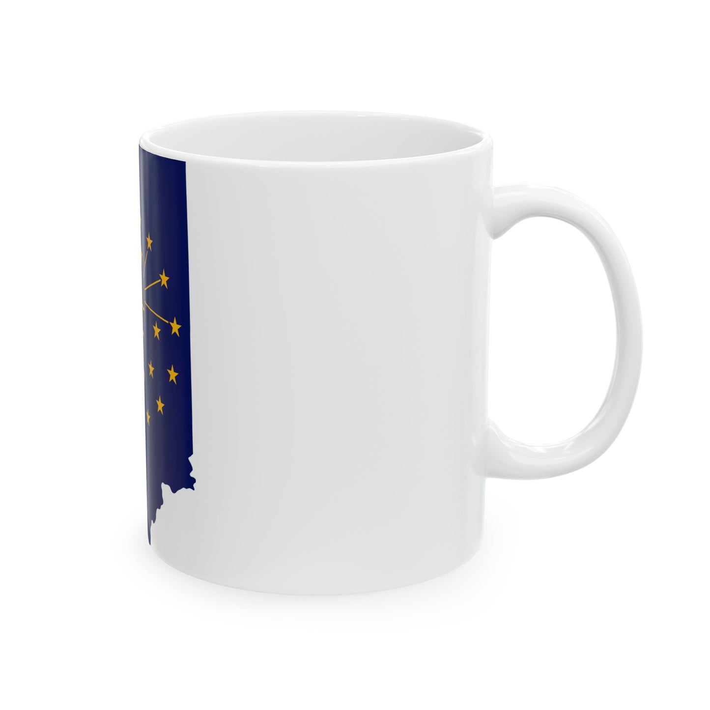 Flag map of Indiana (United States) White Coffee Mug-Go Mug Yourself