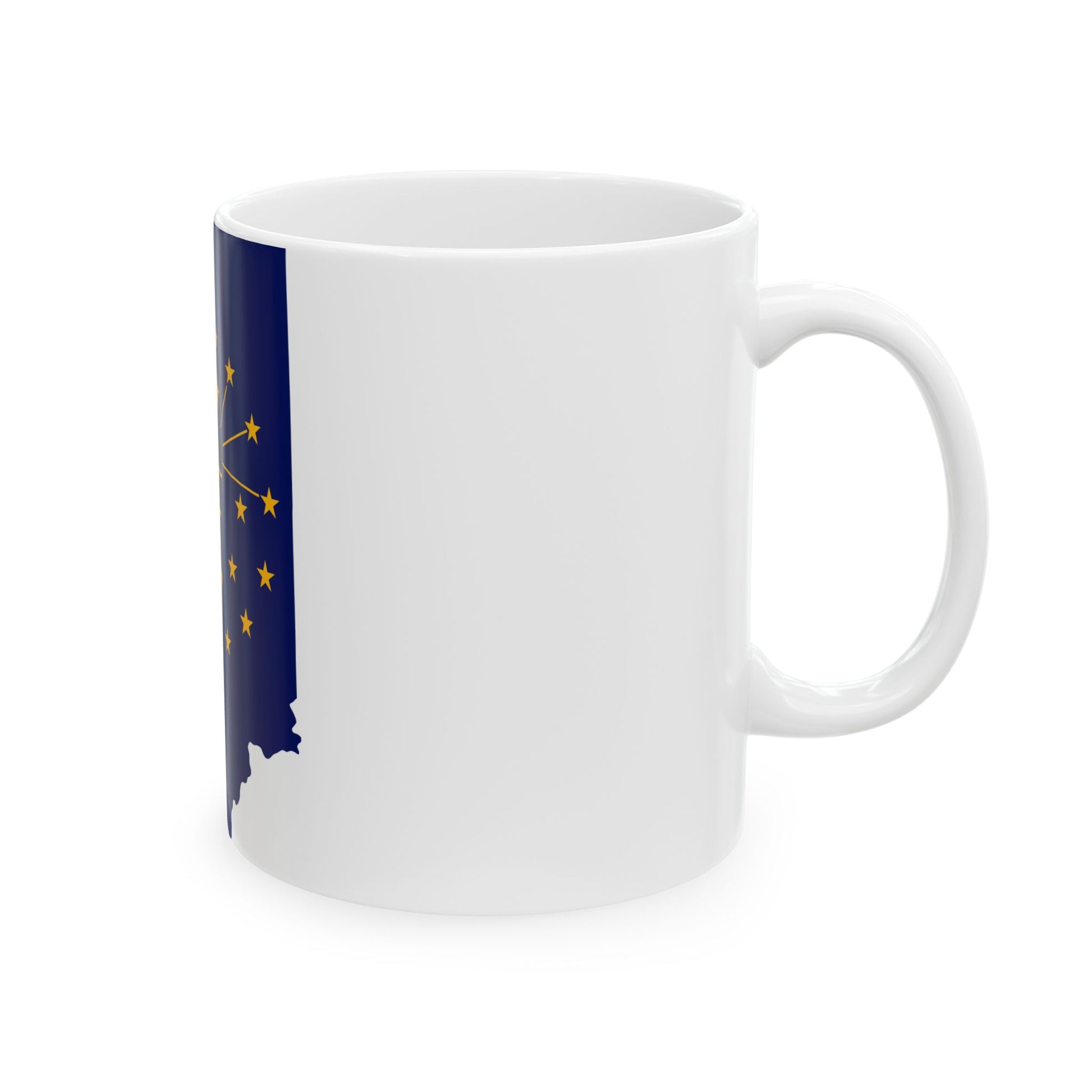 Flag map of Indiana (United States) White Coffee Mug-Go Mug Yourself