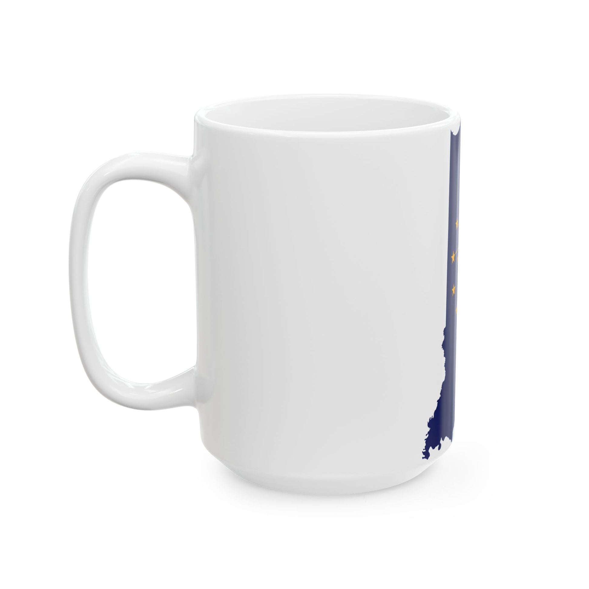 Flag map of Indiana (United States) White Coffee Mug-Go Mug Yourself