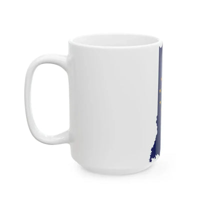 Flag map of Indiana (United States) White Coffee Mug - Go Mug Yourself