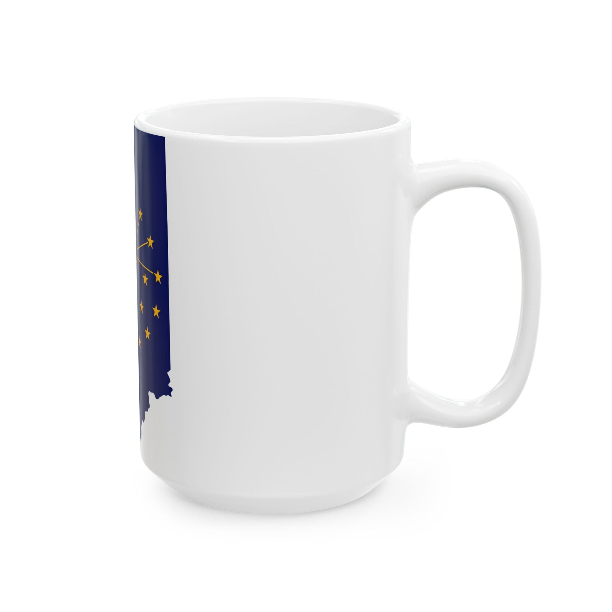 Flag map of Indiana (United States) White Coffee Mug-Go Mug Yourself