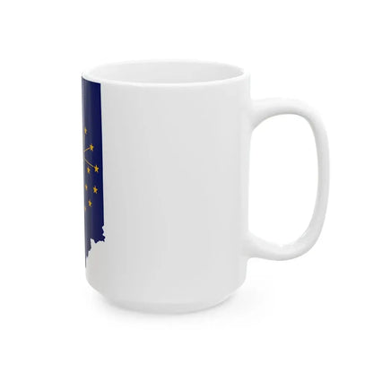 Flag map of Indiana (United States) White Coffee Mug - Go Mug Yourself