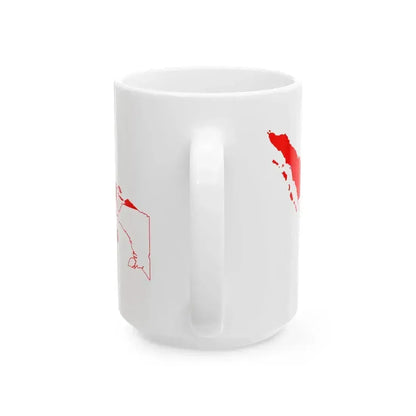 Flag map of Indonesia (Indonesia) White Coffee Mug - Go Mug Yourself