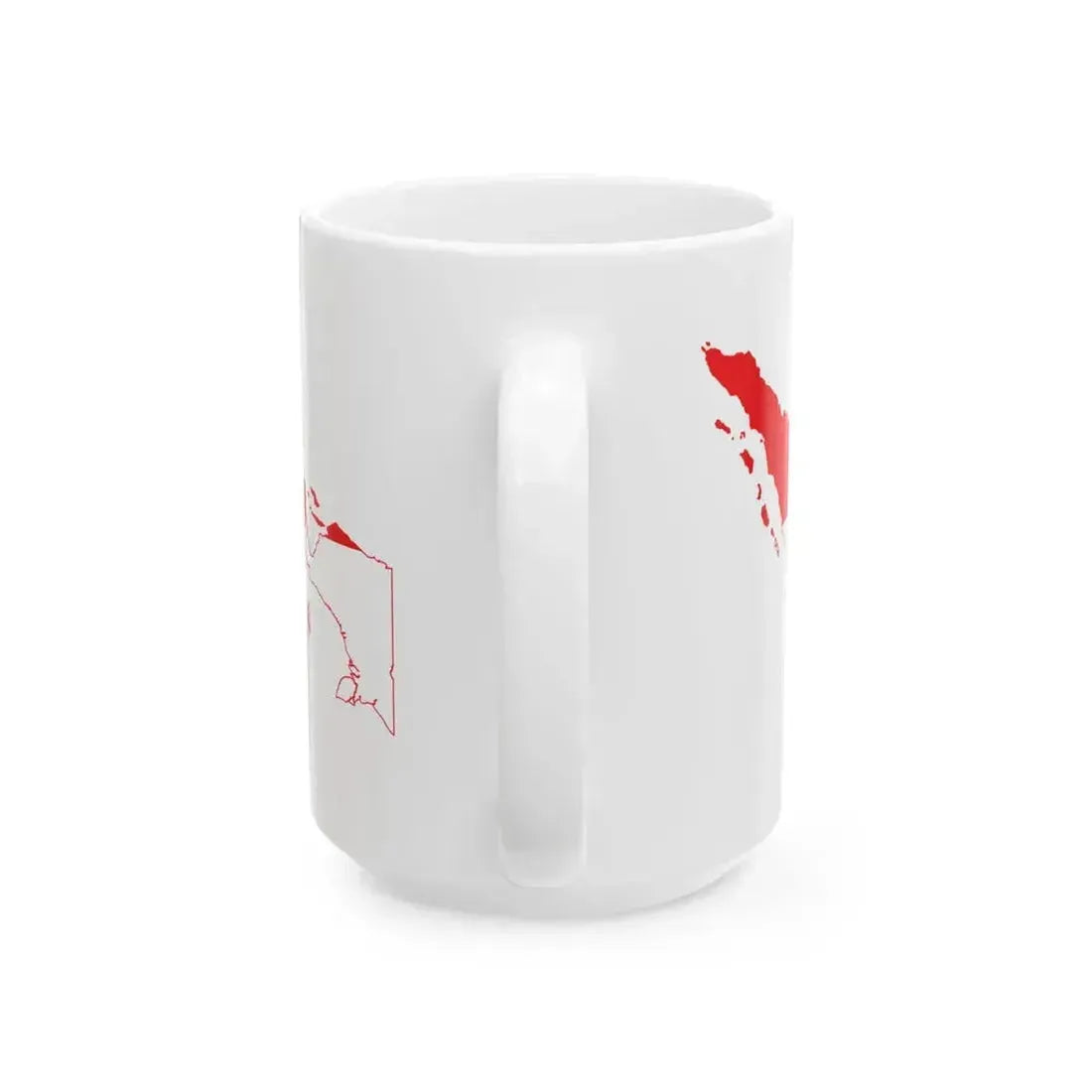 Flag map of Indonesia physical version (Indonesia) White Coffee Mug - Go Mug Yourself