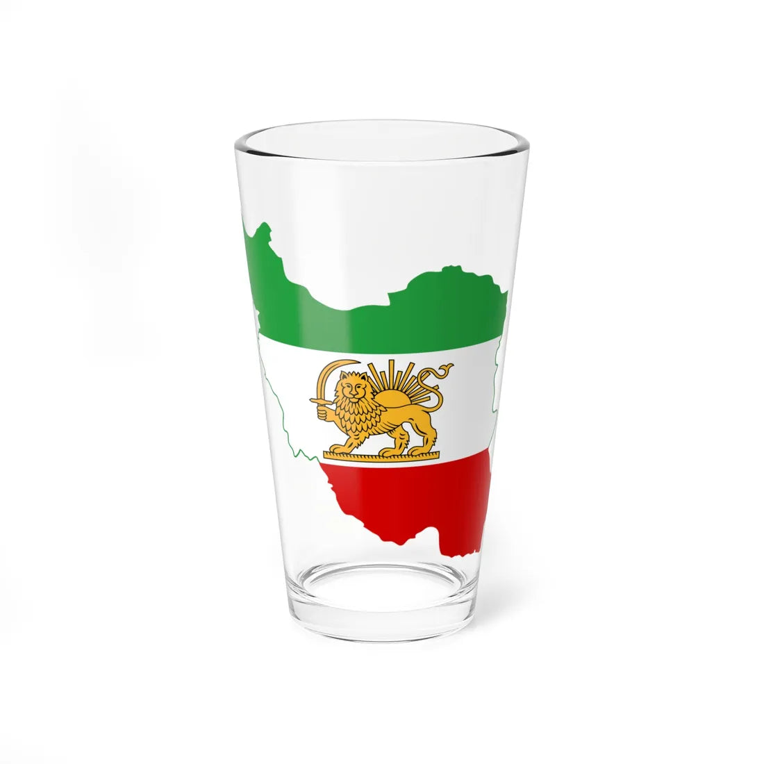 Flag-map of Iran 1964-1980 (Iran) Pint Glass 16oz 16oz - Go Mug Yourself