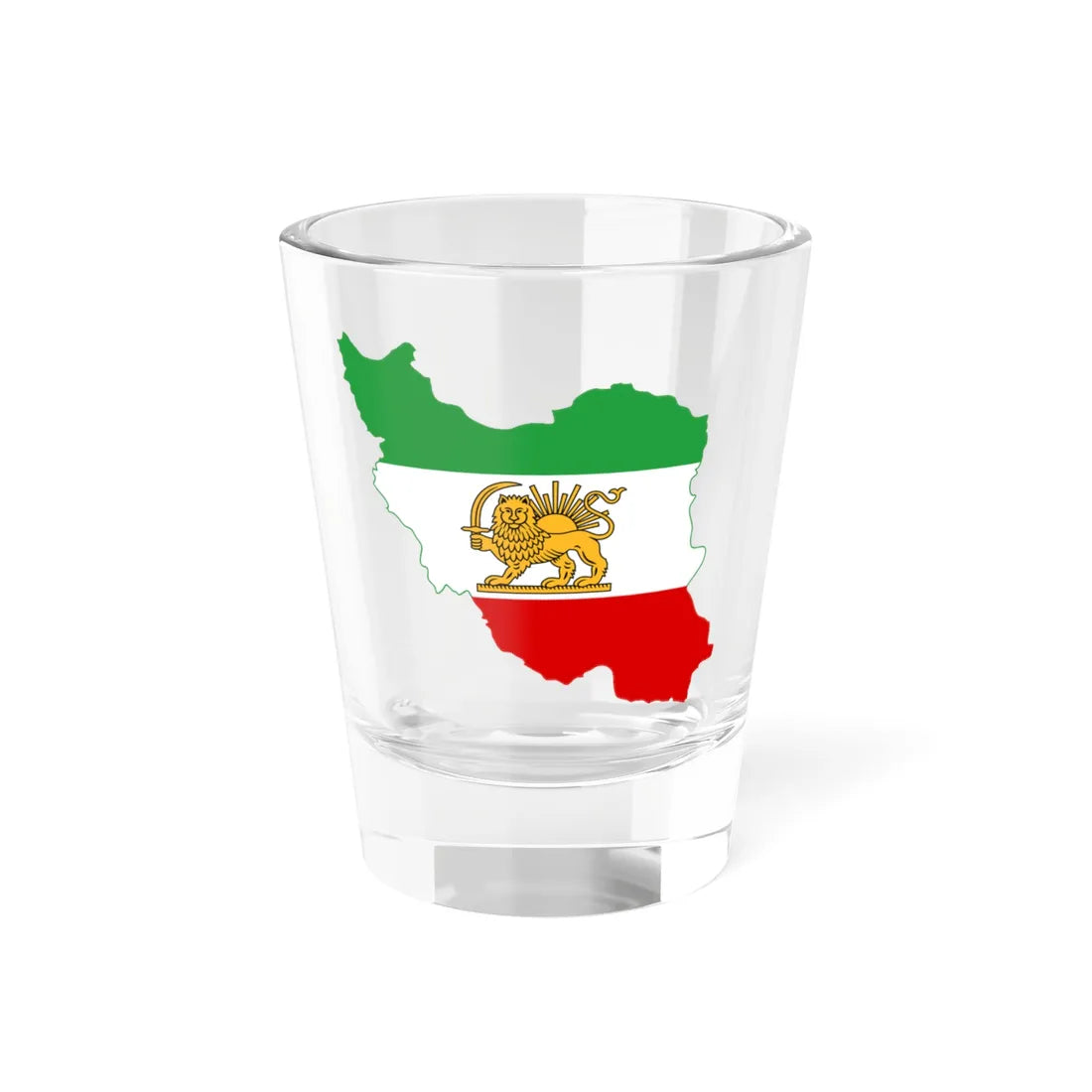 Flag-map of Iran 1964-1980 (Iran) Shot Glass 1.5oz 1.5oz - Go Mug Yourself