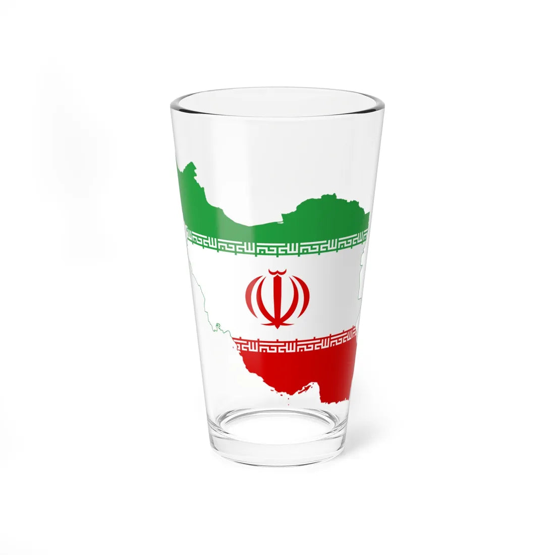 Flag-map of Iran precise boundaries (Iran) Pint Glass 16oz 16oz - Go Mug Yourself