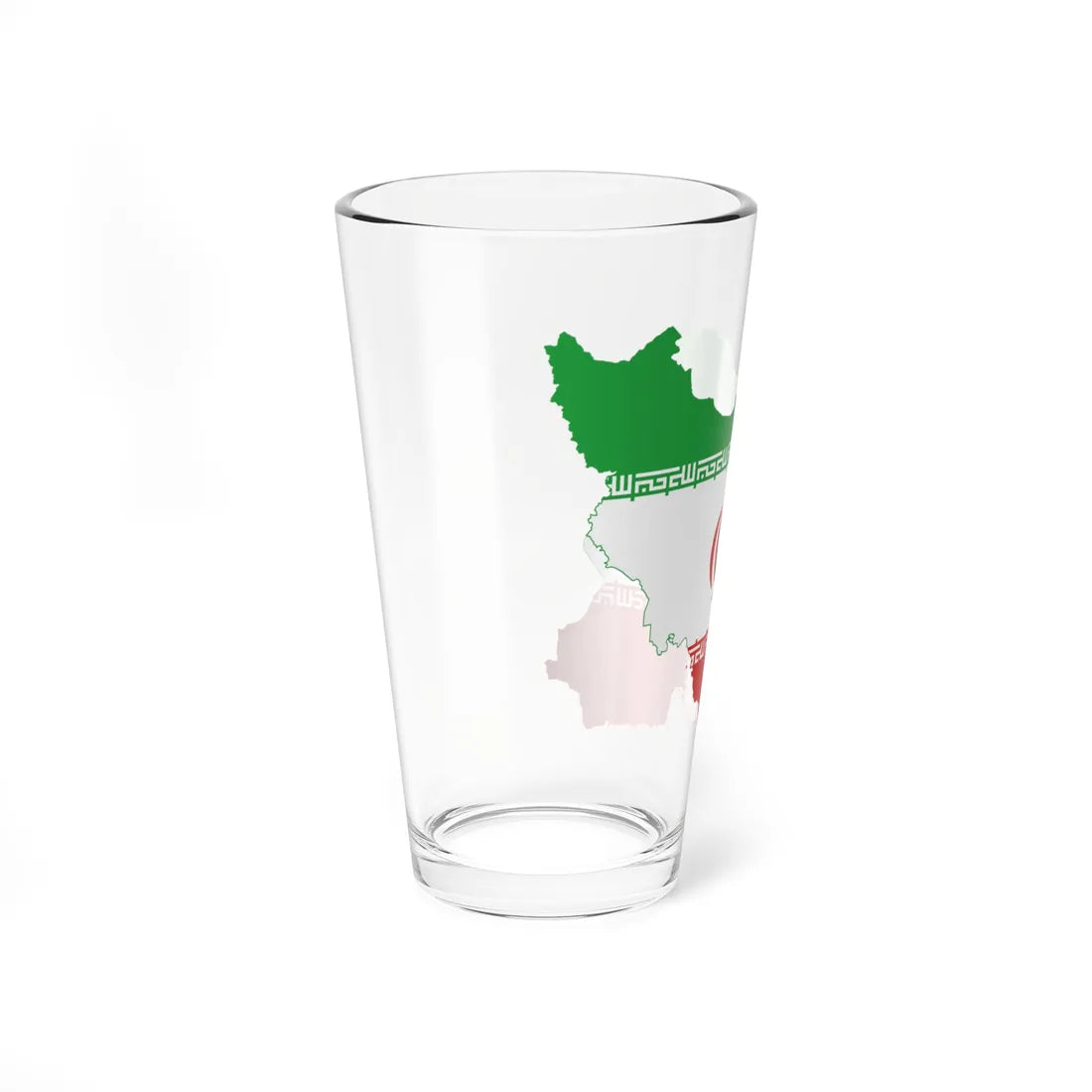 Flag-map of Iran precise boundaries (Iran) Pint Glass 16oz - Go Mug Yourself