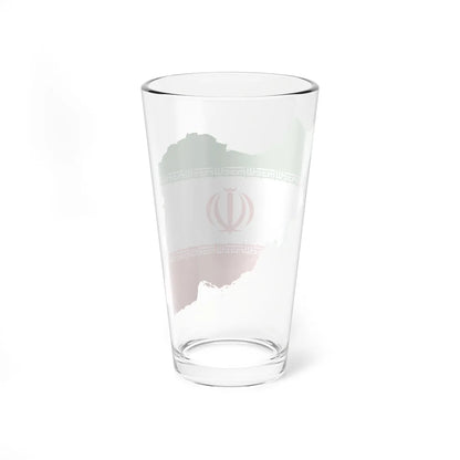 Flag-map of Iran precise boundaries (Iran) Pint Glass 16oz - Go Mug Yourself