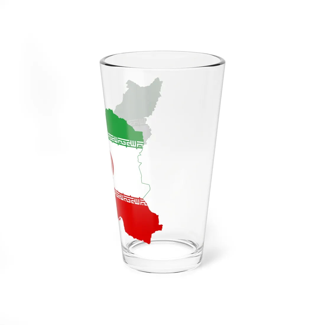Flag-map of Iran precise boundaries (Iran) Pint Glass 16oz - Go Mug Yourself