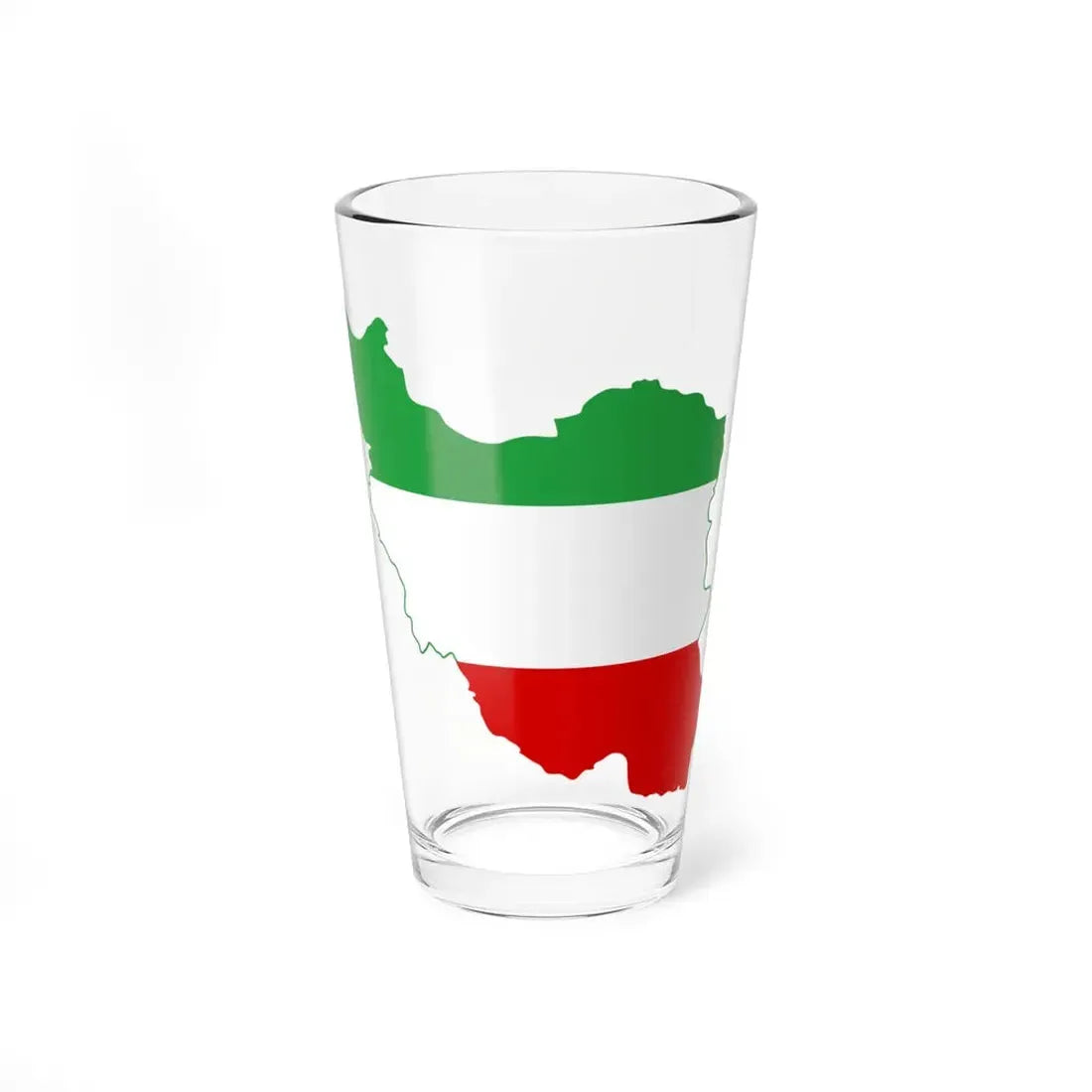 Flag-map of Iran tricolour (Iran) Pint Glass 16oz 16oz - Go Mug Yourself