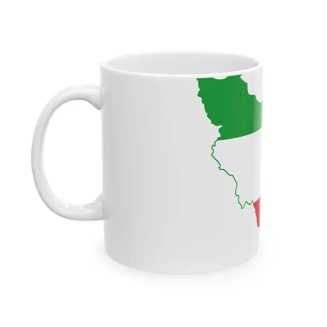 Flag-map of Iran tricolour (Iran) White Coffee Mug - Go Mug Yourself