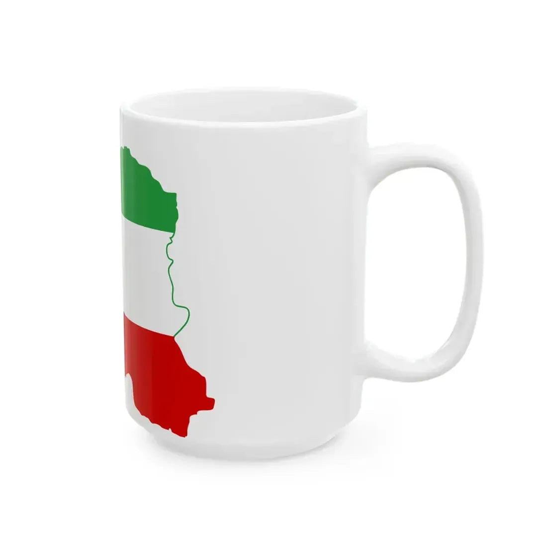 Flag-map of Iran tricolour (Iran) White Coffee Mug - Go Mug Yourself