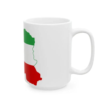 Flag-map of Iran tricolour (Iran) White Coffee Mug - Go Mug Yourself