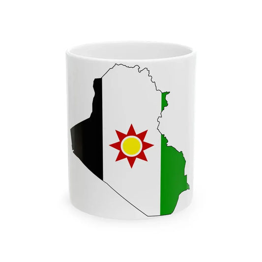 Flag-map of Iraq 1959-1963 (Iraq) White Coffee Mug 11oz - Go Mug Yourself