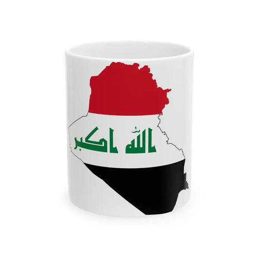 Flag-map of Iraq (Iraq) White Coffee Mug 11oz - Go Mug Yourself