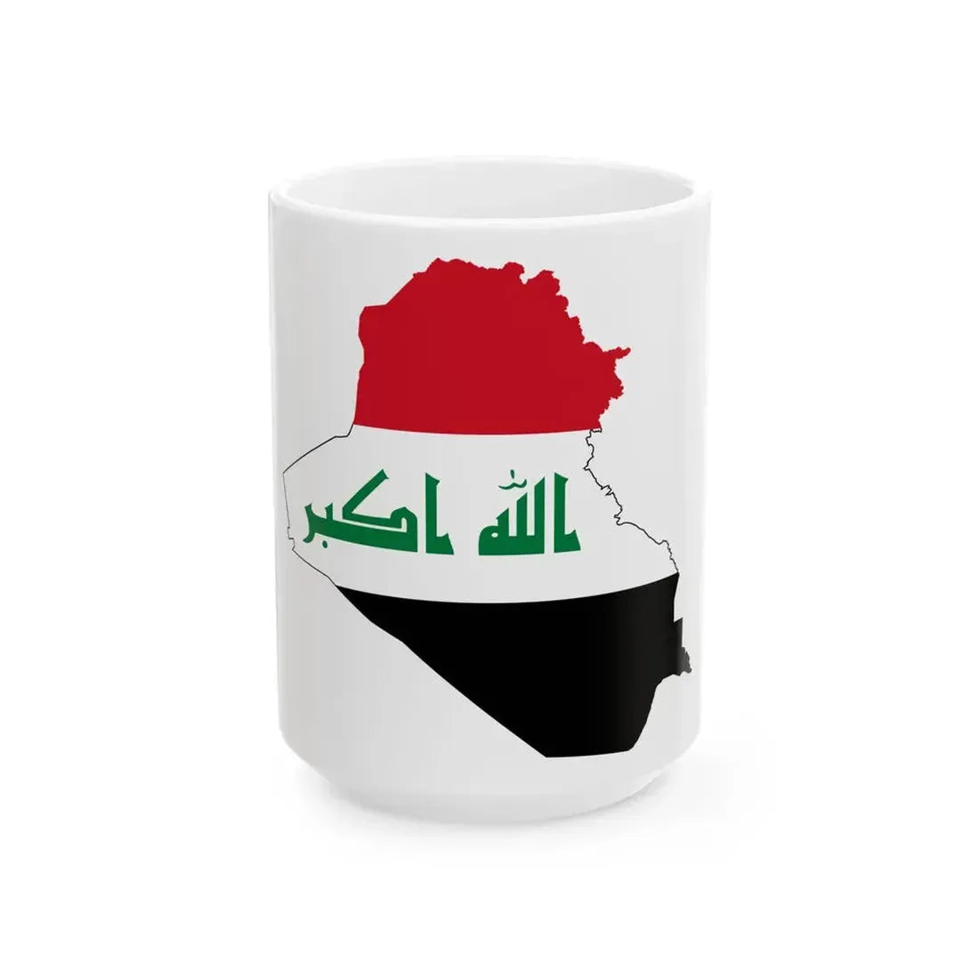 Flag-map of Iraq (Iraq) White Coffee Mug 15oz - Go Mug Yourself