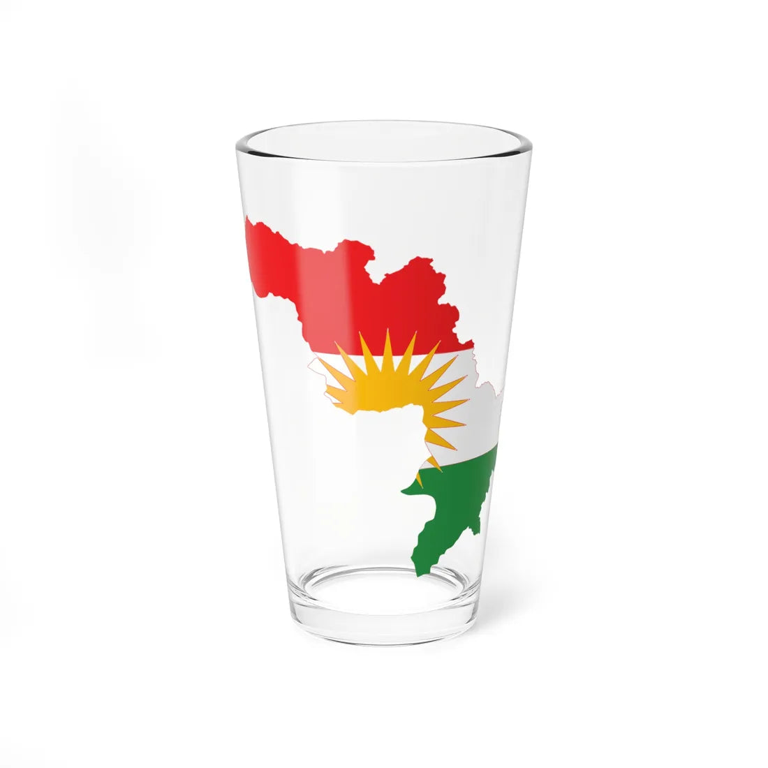 Flag-map of Iraqi Kurdistan (Iraq) Pint Glass 16oz 16oz - Go Mug Yourself