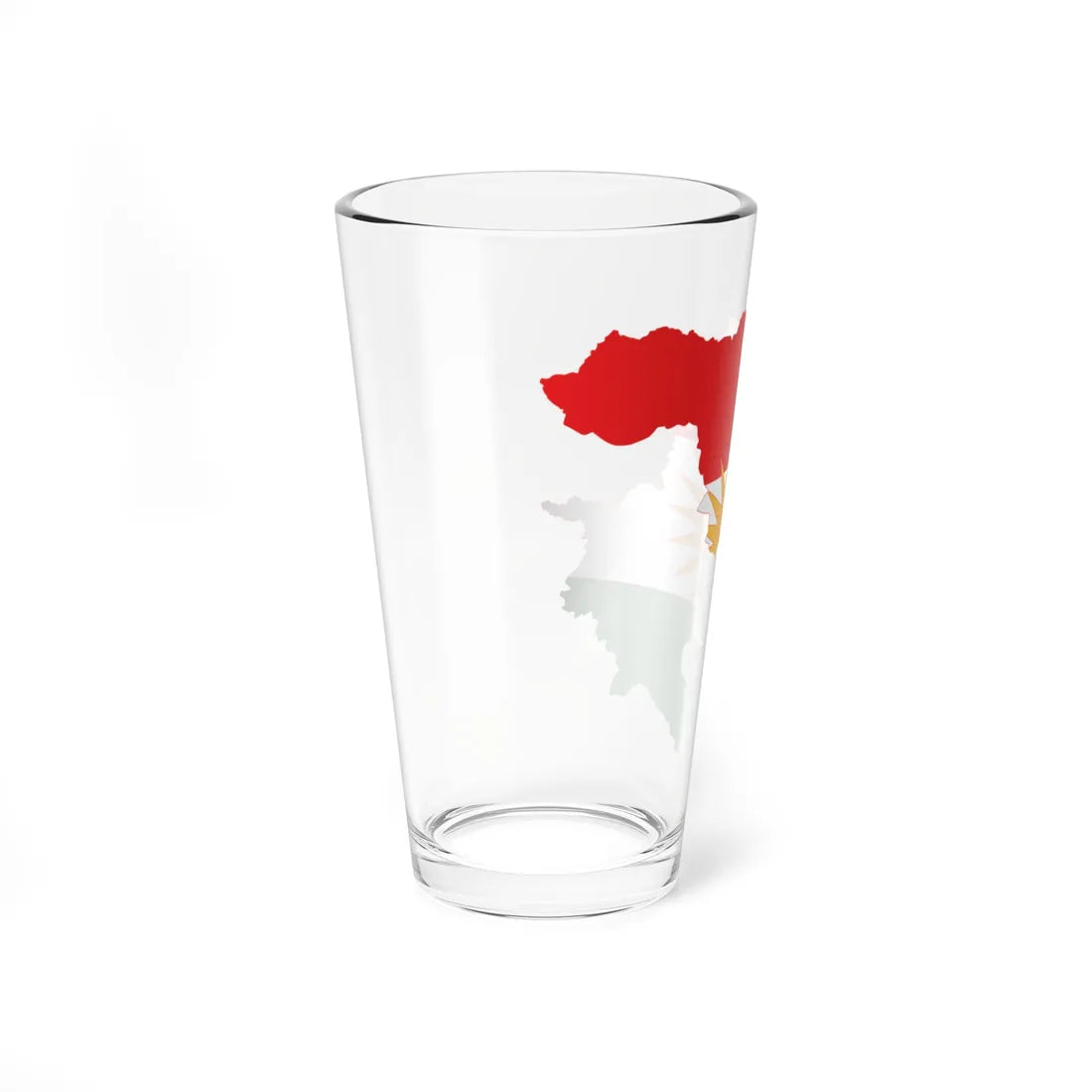 Flag-map of Iraqi Kurdistan (Iraq) Pint Glass 16oz - Go Mug Yourself