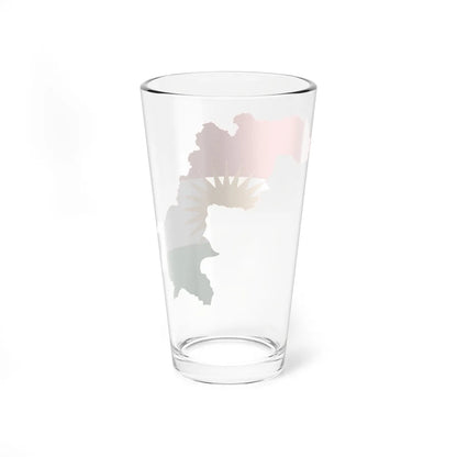 Flag-map of Iraqi Kurdistan (Iraq) Pint Glass 16oz - Go Mug Yourself