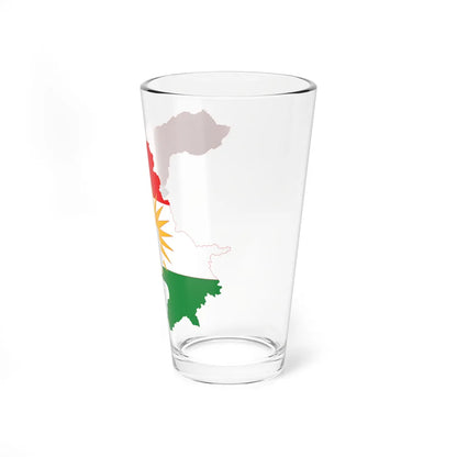 Flag-map of Iraqi Kurdistan (Iraq) Pint Glass 16oz - Go Mug Yourself