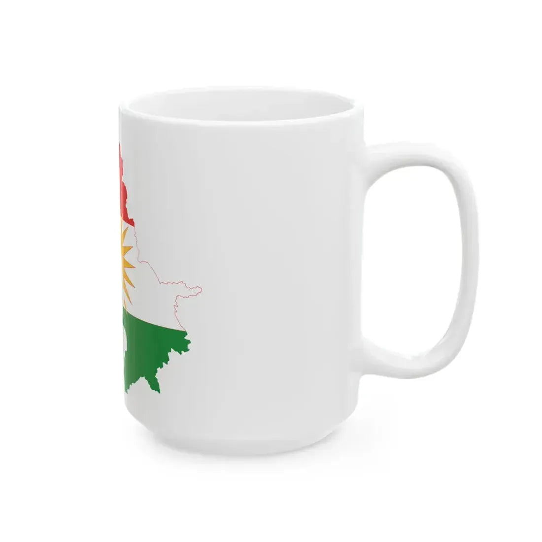 Flag-map of Iraqi Kurdistan (Iraq) White Coffee Mug - Go Mug Yourself