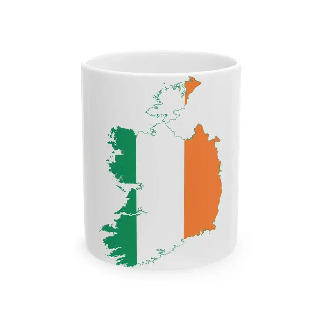 Flag-map of Ireland (Ireland) White Coffee Mug 11oz - Go Mug Yourself