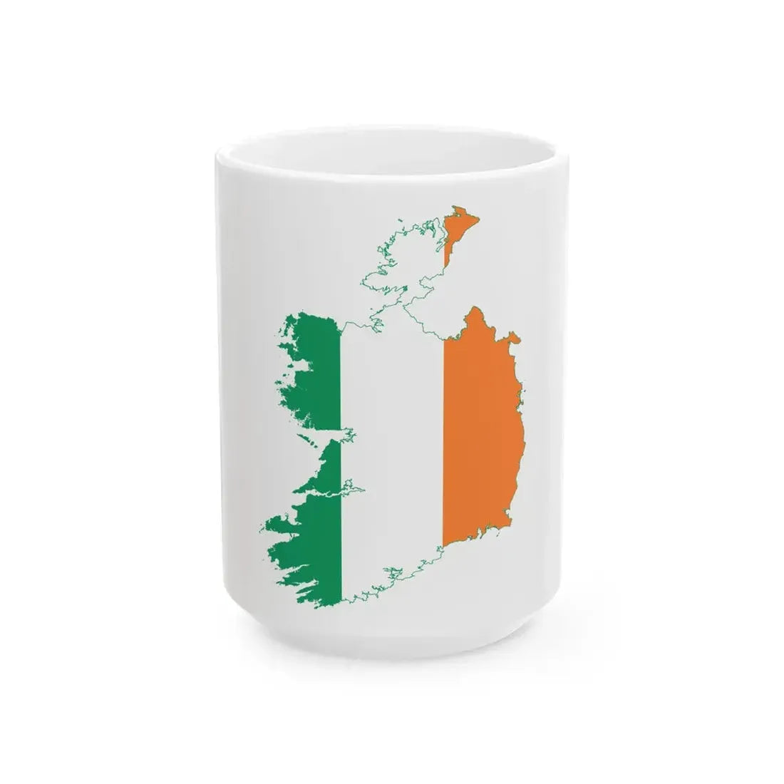 Flag-map of Ireland (Ireland) White Coffee Mug 15oz - Go Mug Yourself