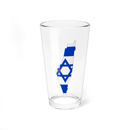 Flag map of Israel including Palestinian territories (Israel) Pint Glass 16oz 16oz - Go Mug Yourself