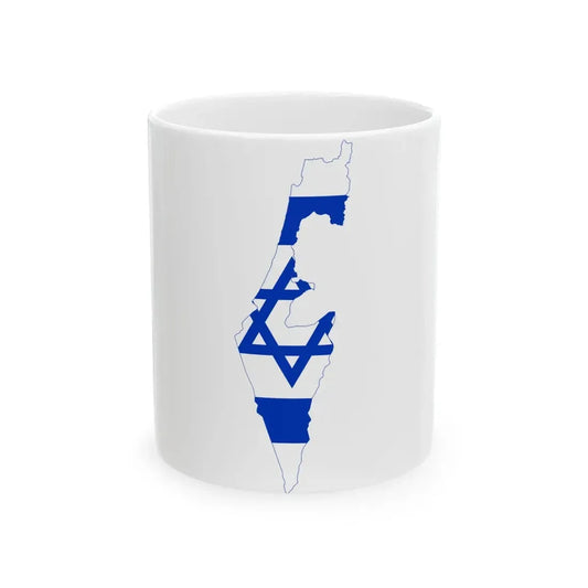 Flag-map of Israel (Israel) White Coffee Mug 11oz - Go Mug Yourself