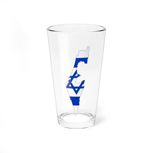 Flag-map of Israel precise boundaries (Israel) Pint Glass 16oz 16oz - Go Mug Yourself