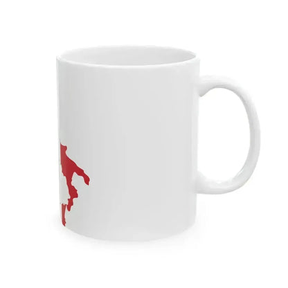 Flag map of Italy (Italy) White Coffee Mug - Go Mug Yourself