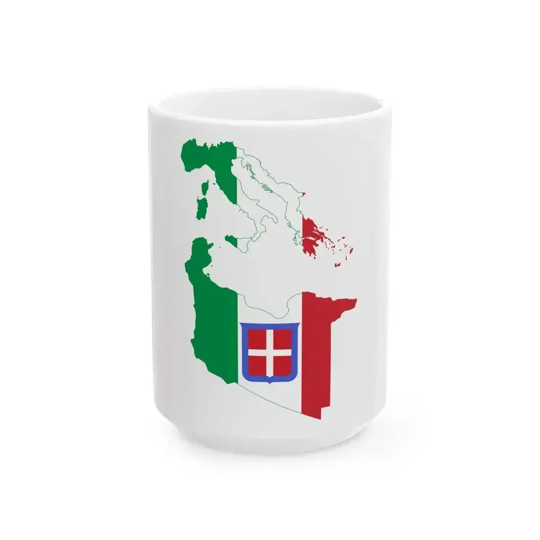 Flag Map of Italy November 1942 (Italy) White Coffee Mug 15oz - Go Mug Yourself