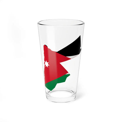 Flag-map of Jordan precise boundaries (Jordan) Pint Glass 16oz 16oz - Go Mug Yourself