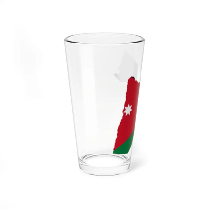 Flag-map of Jordan precise boundaries (Jordan) Pint Glass 16oz - Go Mug Yourself