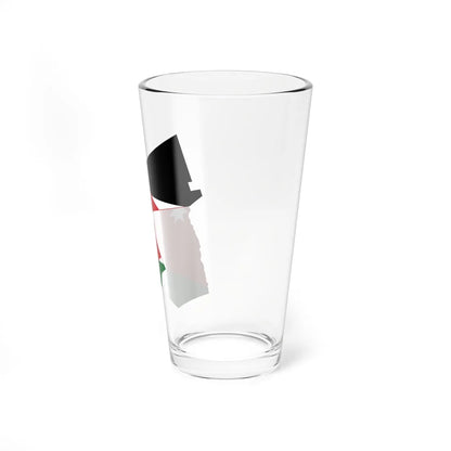 Flag-map of Jordan precise boundaries (Jordan) Pint Glass 16oz - Go Mug Yourself