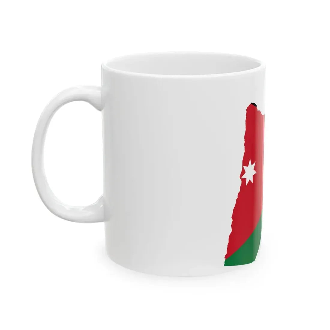 Flag-map of Jordan precise boundaries (Jordan) White Coffee Mug - Go Mug Yourself