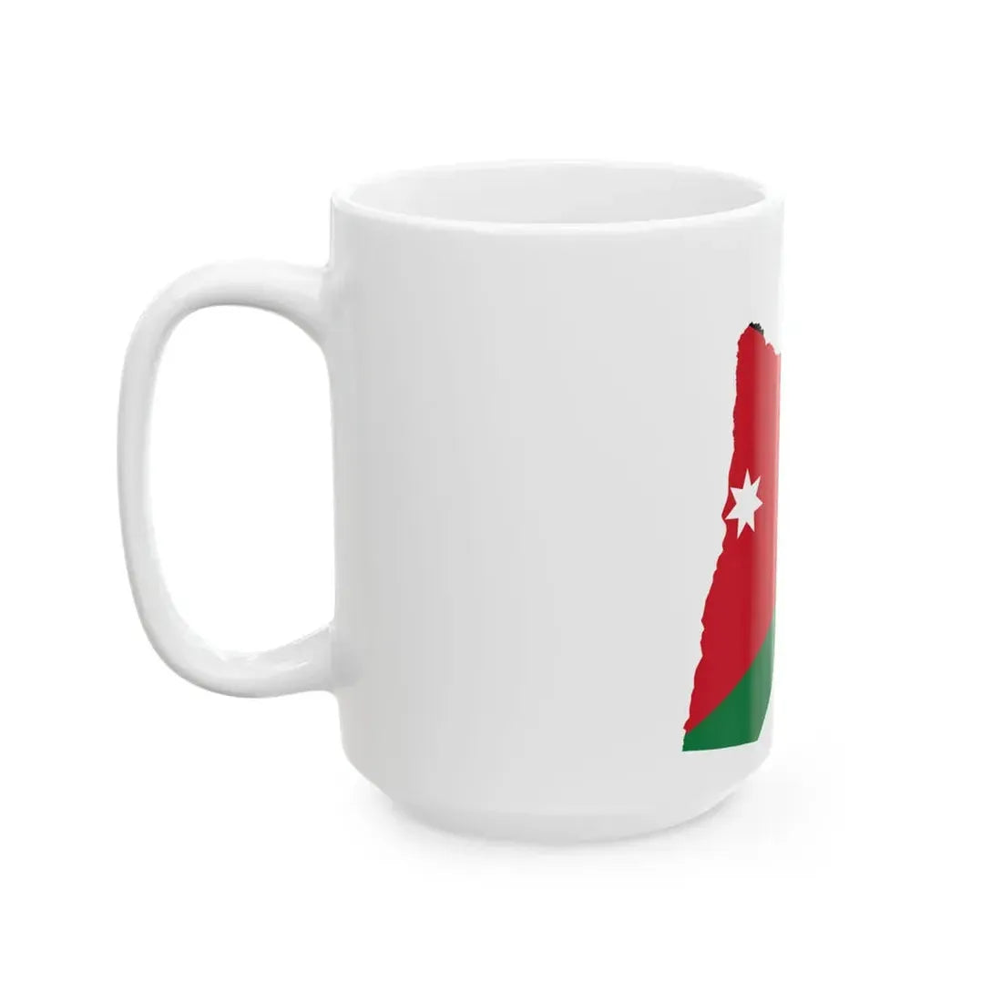 Flag-map of Jordan precise boundaries (Jordan) White Coffee Mug - Go Mug Yourself