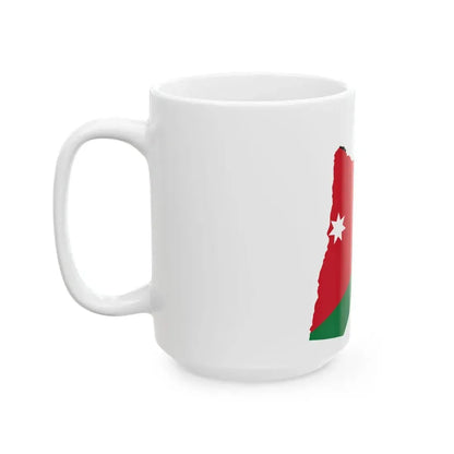 Flag-map of Jordan precise boundaries (Jordan) White Coffee Mug - Go Mug Yourself