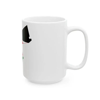 Flag-map of Jordan precise boundaries (Jordan) White Coffee Mug - Go Mug Yourself