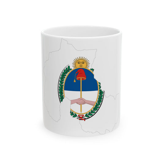 Flag-map of Jujuy Province (Argentina) White Coffee Mug-11oz-Go Mug Yourself