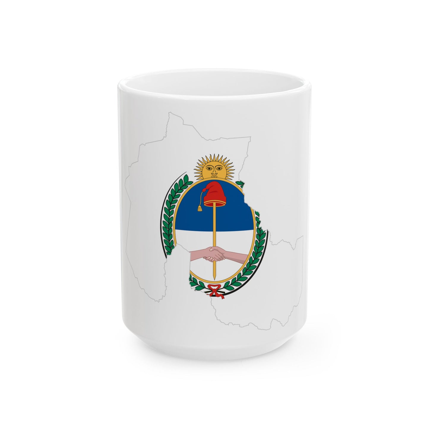 Flag-map of Jujuy Province (Argentina) White Coffee Mug-15oz-Go Mug Yourself